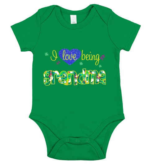 Heart I love being grandma shirt Short Sleeve Baby One-Piece