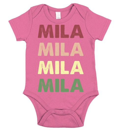 Mila Shirt - Funny Vintage Personalized Mila Short Sleeve Baby One-Piece