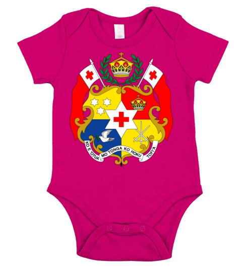Tonga Coat Of Arms T Shirt National Tongan Emblem tee Short Sleeve Baby One-Piece