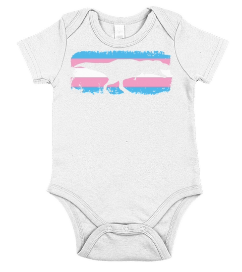 Transgender Dinosaur Funny Trans Flag LGBT Pride Short Sleeve Baby One-Piece