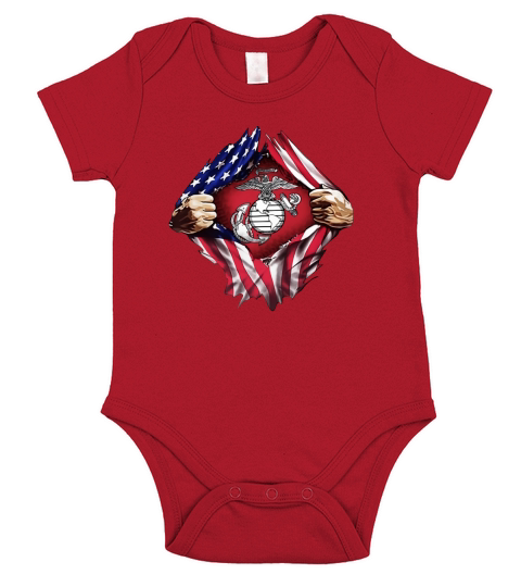 United States Marine Corps American flag shirt Short Sleeve Baby One-Piece