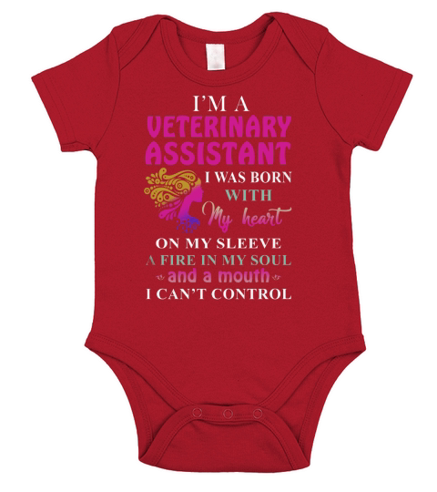 VETERINARY ASSISTANT Cant Control Short Sleeve Baby One-Piece