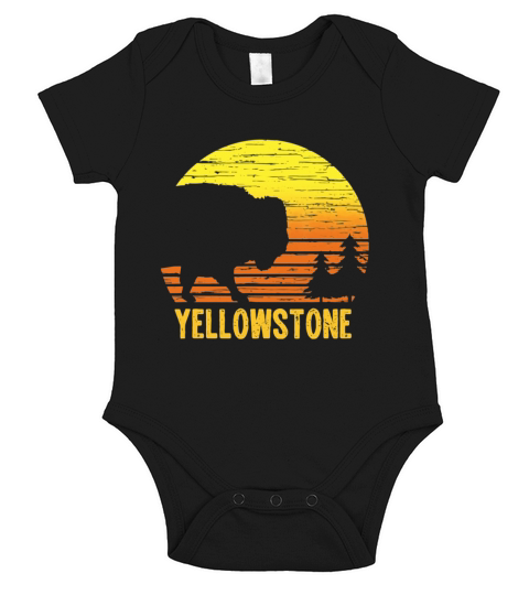 Vintage Yellowstone National Park Retro Travel shirt Short Sleeve Baby One-Piece
