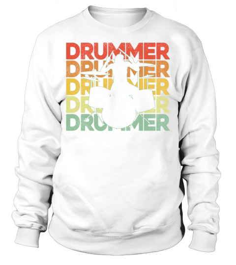 Drummer Drum Set Retro Vintage Sweatshirt Unisex