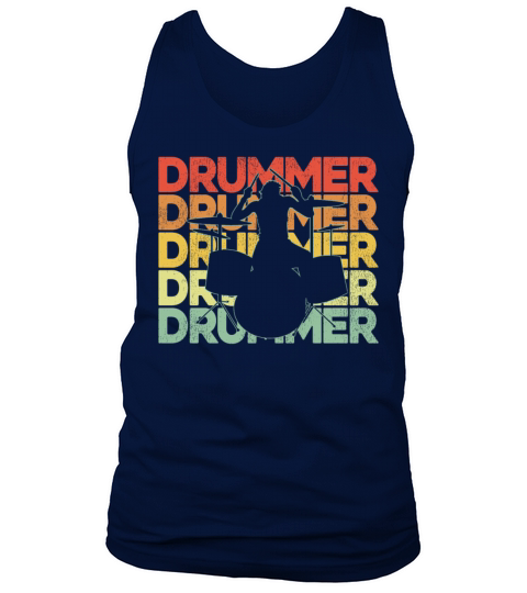 Drummer Drum Set Retro Vintage Tank Top Unisex