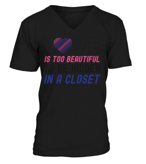 Bisexual Bi Pride Flag Heart Love V-Neck T-shirt