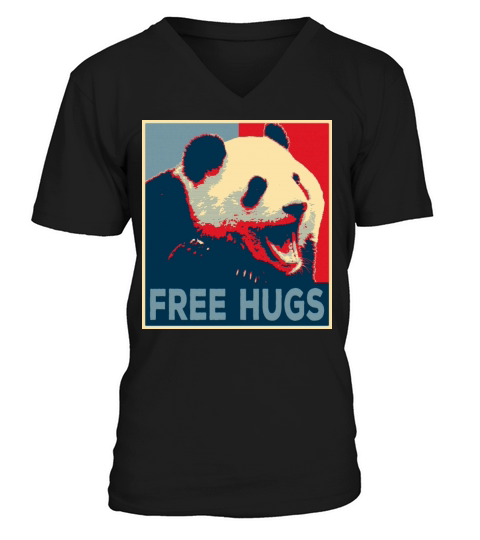 Free Hugs Panda V-Neck T-shirt