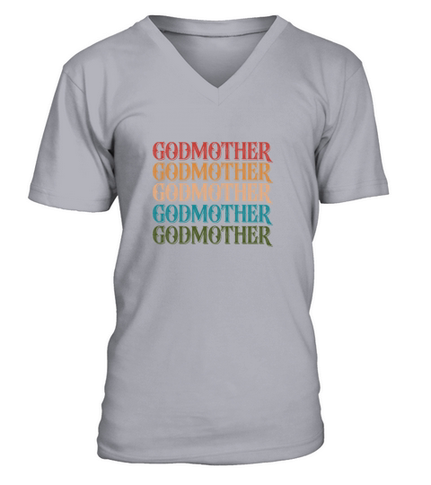 Godmother Retro Vintage V-Neck T-shirt
