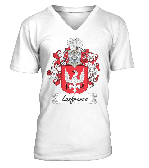 Lanfranco Family Crest Italian Family Crests V-Neck T-shirt