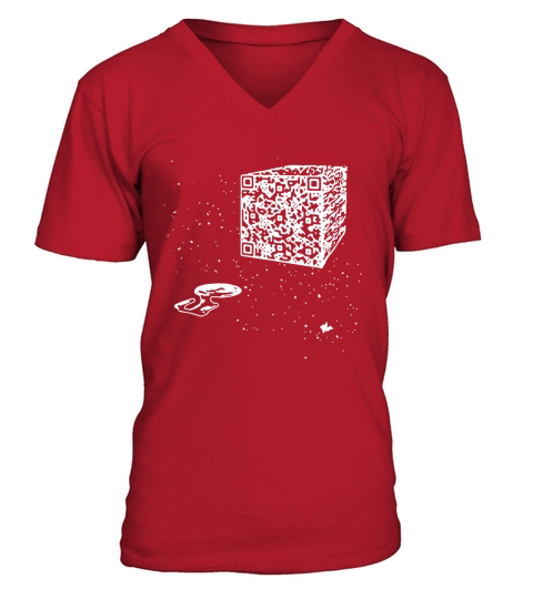 Official we are the borg resistance is futile space qr code men t-shirt V-Neck T-shirt