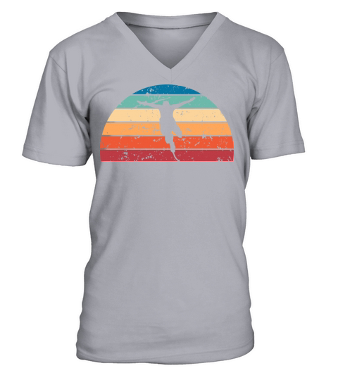 Retro Bungee Jumping Sunset Vintage skydiving V-Neck T-shirt