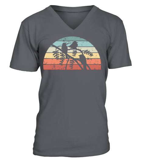 Retro Ornithology Sunset Vintage bird Sunrise V-Neck T-shirt