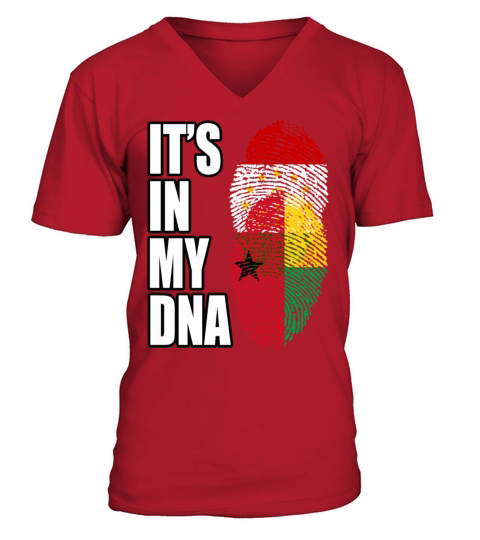 Tajikistani And Bissau Guinean Vintage Heritage DN V-Neck T-shirt