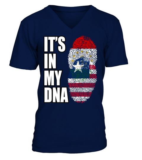 Tajikistani And Liberian Vintage Heritage DNA Flag V-Neck T-shirt