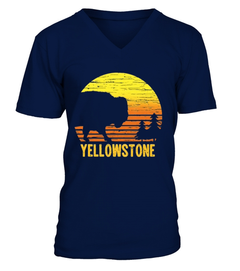 Vintage Yellowstone National Park Retro Travel shirt V-Neck T-shirt