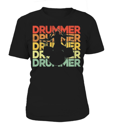 Drummer Drum Set Retro Vintage Women's T-Shirt