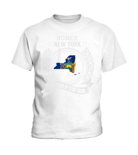 Homer new york its where my story begins Kids T-Shirt