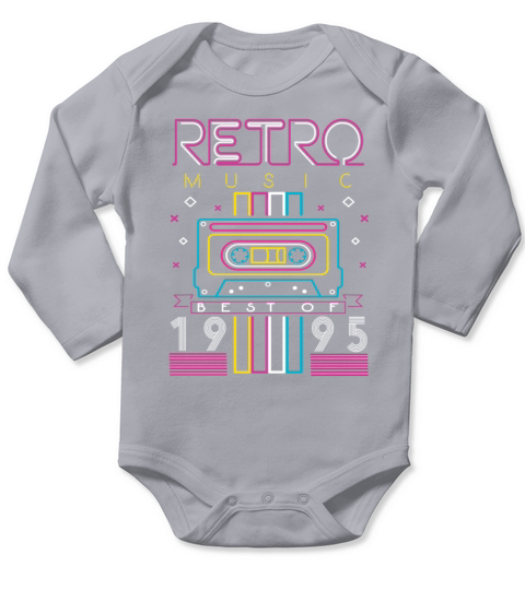 Best Of 1995 Retro Cassette Vintage Birthday Long Sleeve Baby One-Piece
