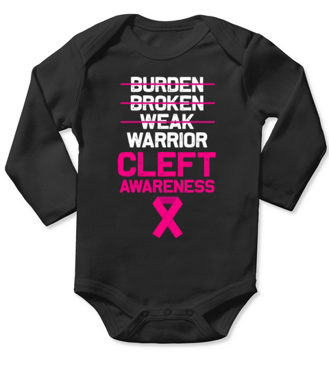 Cleft Palate Lip Fun Coping Strong Awareness print Long Sleeve Baby One-Piece