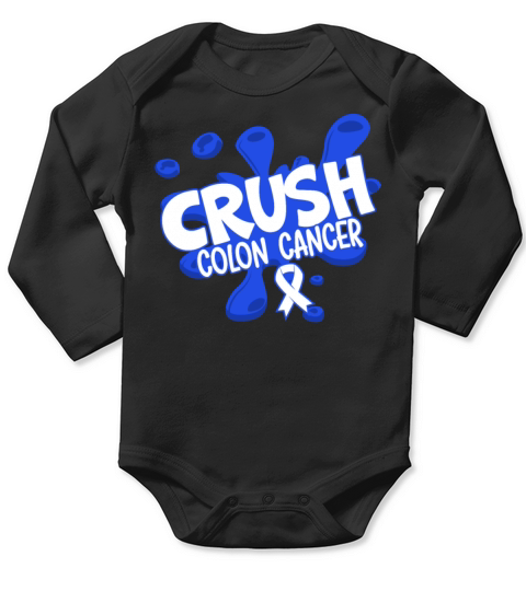 Crush Colon Cancer Awareness World Cancer Day Long Sleeve Baby One-Piece