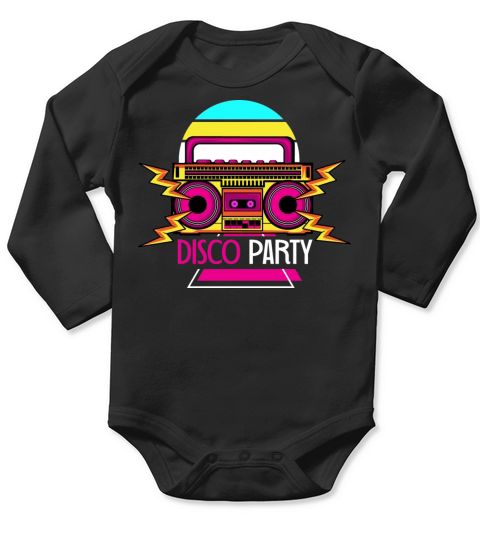 Disco Party Grandma or Grandpa Gift Long Sleeve Baby One-Piece