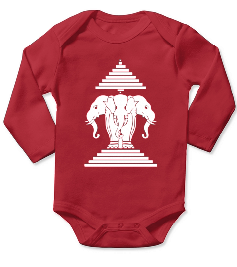 Laos Three Headed Elephant Long Sleeve Baby One-Piece