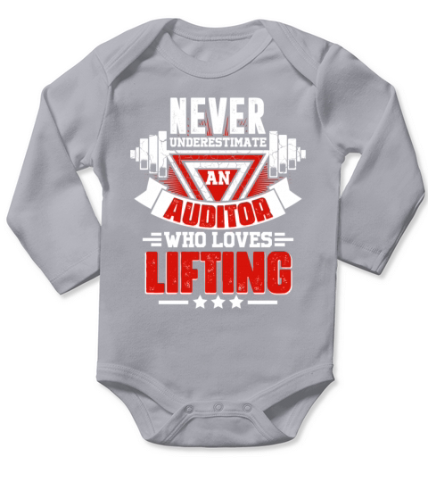 Never Underestimate Auditor Gym Workout Fitness We Long Sleeve Baby One-Piece