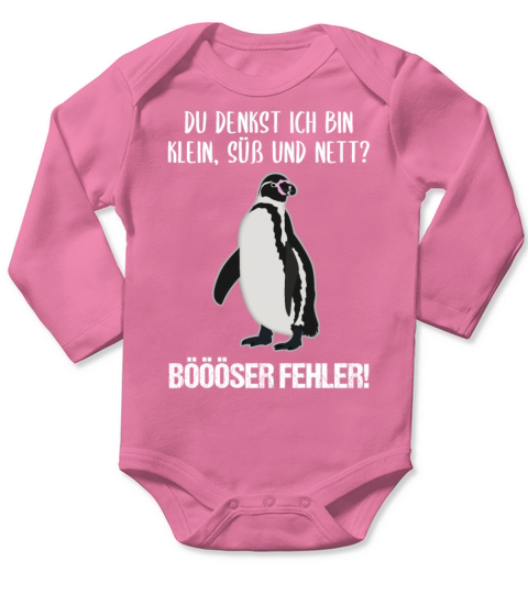 Penguin Small Sweet Nice Funny Quote Gift Long Sleeve Baby One-Piece