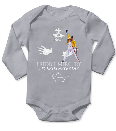Queen Freddie Mercury Legends never die signature shirt Long Sleeve Baby One-Piece