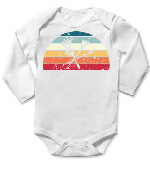 Retro Painting Sunset Vintage painter Sunrise Long Sleeve Baby One-Piece