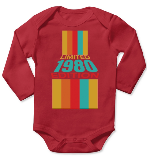 Retro Vintage 1980 Limited Edition 42th Birthday Long Sleeve Baby One-Piece