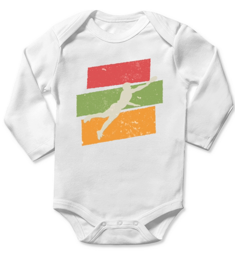 Retro vintage Ultimate Frisbee Long Sleeve Baby One-Piece