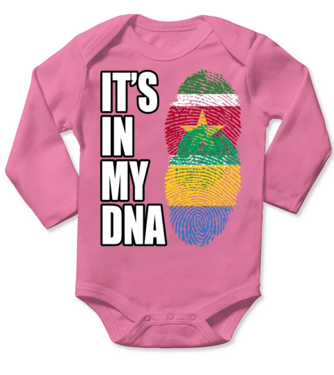 Surinamese And Gabonese Vintage Heritage DNA Flag Long Sleeve Baby One-Piece