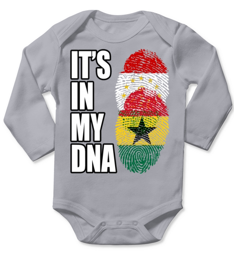 Tajikistani And Ghanaian Vintage Heritage DNA Flag Long Sleeve Baby One-Piece