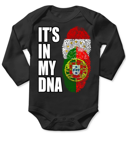 Tajikistani And Portuguese Vintage Heritage DNA Fl Long Sleeve Baby One-Piece