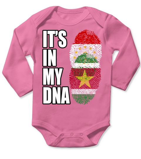 Tajikistani And Surinamese Vintage Heritage DNA Fl Long Sleeve Baby One-Piece