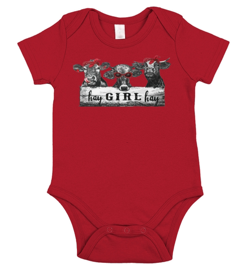 Cow Hay Girl Hay Short Sleeve Baby One-Piece
