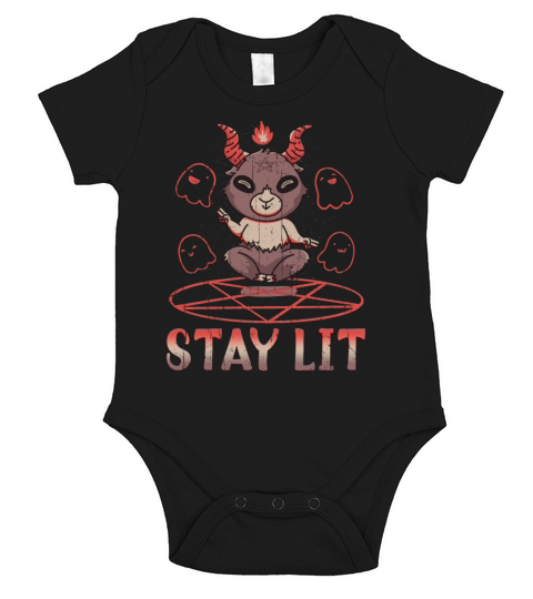 Cute Baphomet Devil Tarot Occult Stay Gothic Short Sleeve Baby One-Piece