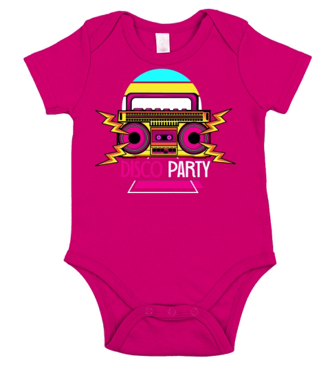 Disco Party Grandma or Grandpa Gift Short Sleeve Baby One-Piece