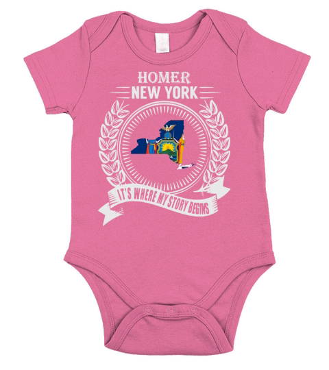 Homer new york its where my story begins Short Sleeve Baby One-Piece