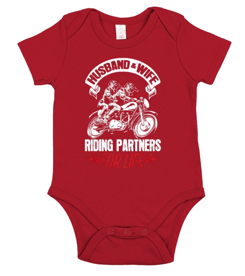 Husband and Wife - Riding Partners For Life Short Sleeve Baby One-Piece