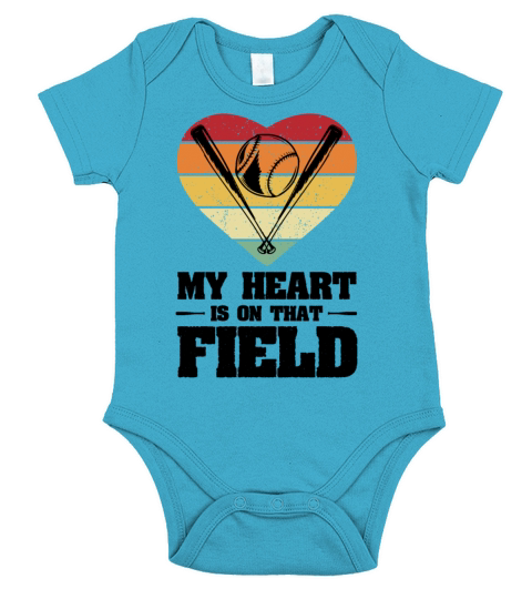 My Heart is on That Field Short Sleeve Baby One-Piece
