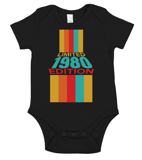 Retro Vintage 1980 Limited Edition 42th Birthday Short Sleeve Baby One-Piece