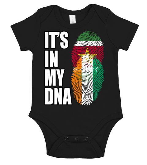 Surinamese And Ivorian Vintage Heritage DNA Flag Short Sleeve Baby One-Piece