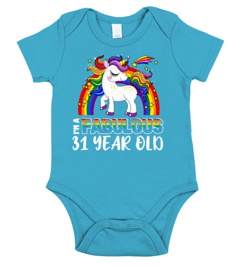 Unicorn Age 31 Years Gay Pride LGBT Pride Month Short Sleeve Baby One-Piece