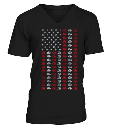 Caravan RV Camping July 4th American Flag Gift V-Neck T-shirt