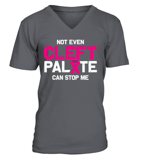 Cleft Palate Lip Plan Fun Strong Awareness print V-Neck T-shirt