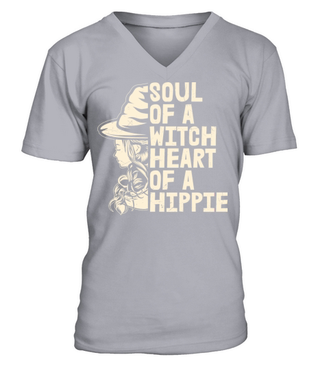Design Of A Witch Heart Of A Hippie V-Neck T-shirt
