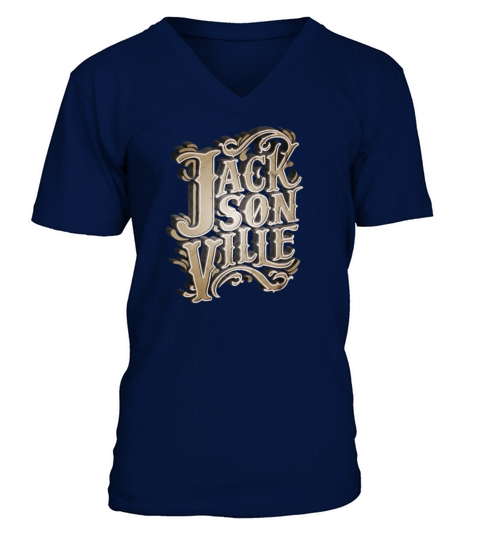 Jacksonville Florida Vintage Handlettering V-Neck T-shirt