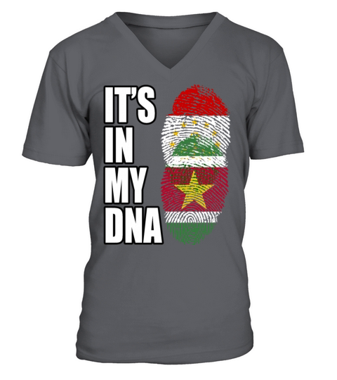 Tajikistani And Surinamese Vintage Heritage DNA Fl V-Neck T-shirt